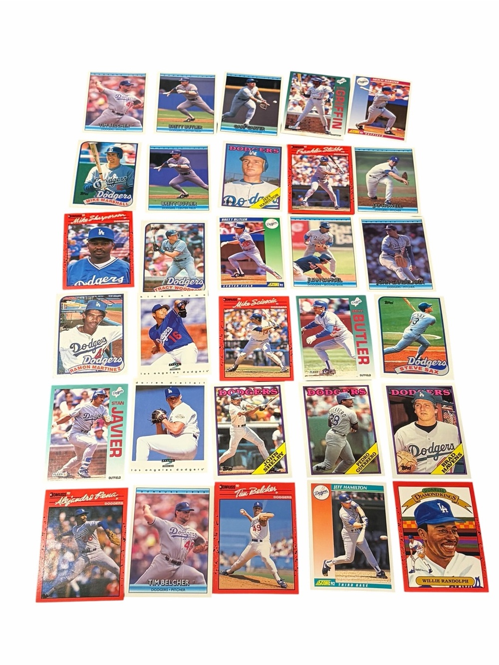 Vintage Los Angeles Dodgers Baseball Card Lot – 80s/90s MLB Brett Butler + More